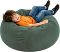 LPMOERA Soft Corduroy Kids Bean Bag Chair with Memory Foam Filling Green | Hidden Zipper,Versatile Home Decor,Floor Sofa,Suitable For Rest & Lounge,Pull-Handle