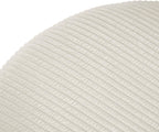 Merax 30.25" Modern Upholstered Round Corduroy Ottoman, Multifunctional Extra Seat, Side Table, Foot Rest, Stuffed Pouf Footstool for Living Room Bedroom, Beige