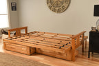 Kodiak Furniture Monterey Queen-size Futon Frame, Storage Drawers, Butternut Finish