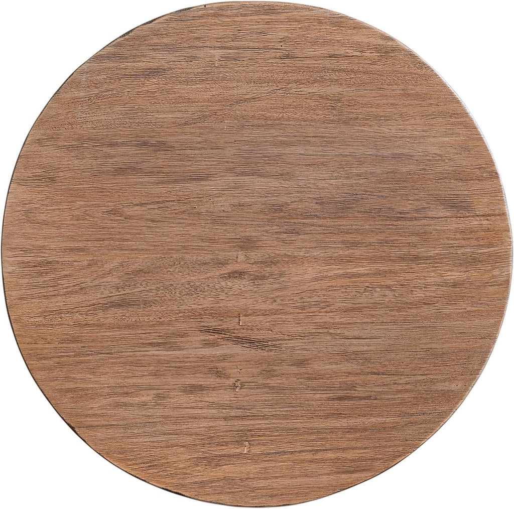 East at Main Solid Wood Round Side Table, End Table & Plant Stand – Rustic Handcrafted Accent Table with Unique Stick-Leg Design – Brown Wood Finish for Living Room, Bedroom, or Entryway