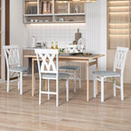 Giantex Folding Dining Chairs Set of 4, Upholstered Kitchen Chair w/Rubber Wood Frame, Padded Seat with PVC Leather, Hollowed Curved Backrest, Farmhouse Wooden Side Chairs for Home Restaurant