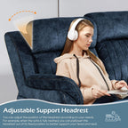 Power Zero Gravity Reclining Loveseat with Adjustable Headrest, Double Reclining Loveseat with Console, Power Loveseat Recliner with USB & Type-C Ports for Living Room (Blue)