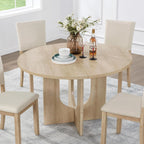 Modern Round Dining Table for 4, Farmhouse 47.3inh Kitchen Table for Dining Room, Living Room, Light Oak