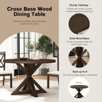 Roundhill Furniture Windvale Cross-Buck Base Dining Table, Espresso