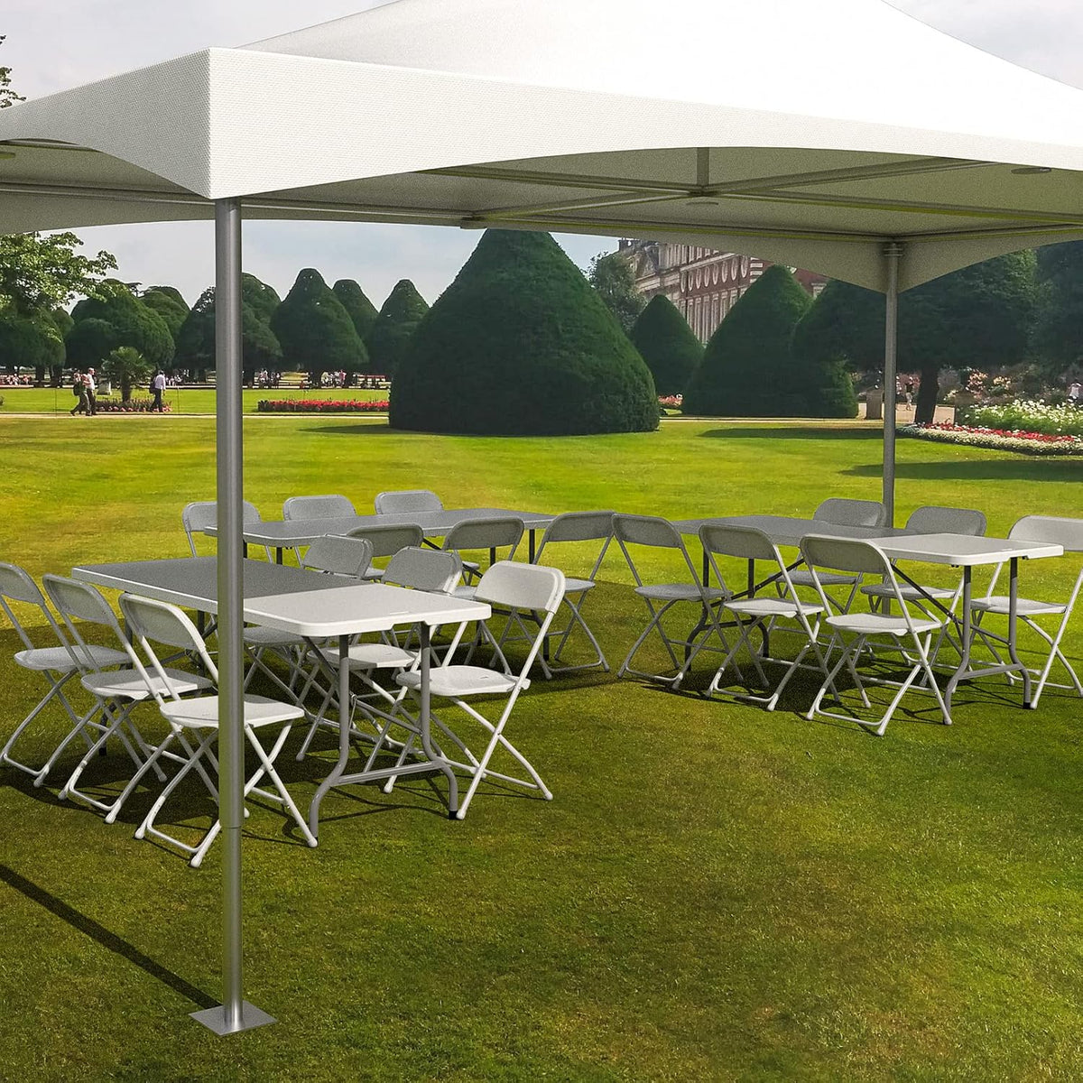 Bonnlo Folding Table 6ft, Portable Collapsible Plastic White Long Tables for Party, Camping, Banquet, Craft, Dining, Wedding, Outdoor and Indoor Use
