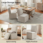 VKNOW Upholstered Dining Chairs Set of 6, Dining Room Chairs with Storage
