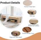 Teddy Bedside Bench for Bedroom King Size,66.9" Minimalist Long Ottoman Benches for Bedroom,Living Room,Entryway,Window,Modern Fuzzy Bed End Bench with Seating for Foot of Bed