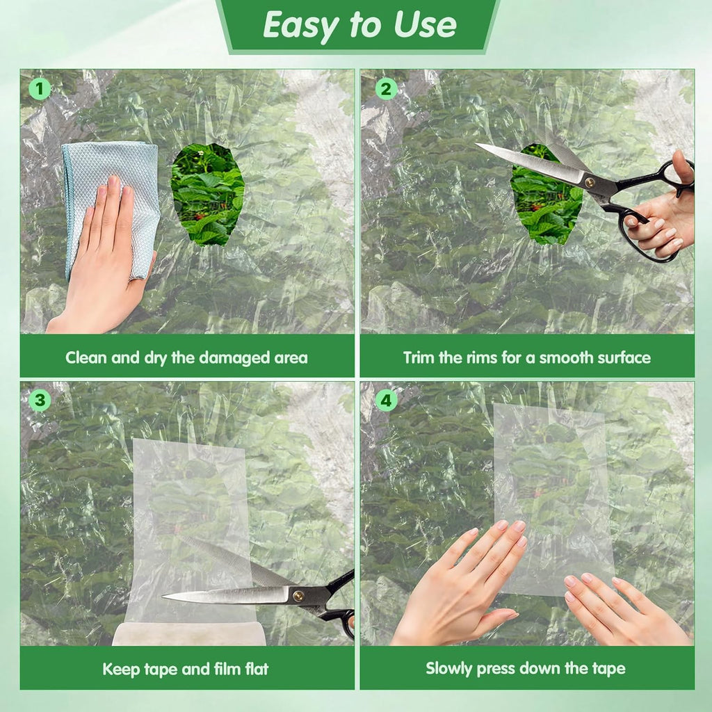 DGSL Greenhouse Repair Tapes, 3" x115' Greenhouses Cover Plastic Sheeting Tape, 6.3 mil Thickness Clear Greenhouse Plastic Tape for Seaming and Sealing