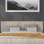 Flash Furniture Bedford Box Stitch Tufted Upholstered King Size Headboard in Beige Fabric