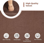 ANJ Manual Recliner Chair for Adults, Velvet Reclining Chair with Padded Arms and Overstuffed Backrest, Single Recliner Sofa for Living Room, Dark Brown