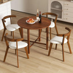 Tangkula 36" Foldable Round Dining Table, Kitchen Table w/Solid Rubber Wood Legs, Dual Drop Leaf Design, Farmhouse Circle Diner Table for 2-4 People, Dining Room, Living Room, Restaurant (Round)