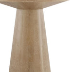 Furniture of America Crambel Modern Solid Rubberwood 20-inch Round End Table with Cone-Shaped Pedestal Base, Living Room Furniture for Small Space, Home Office, Oak Finish