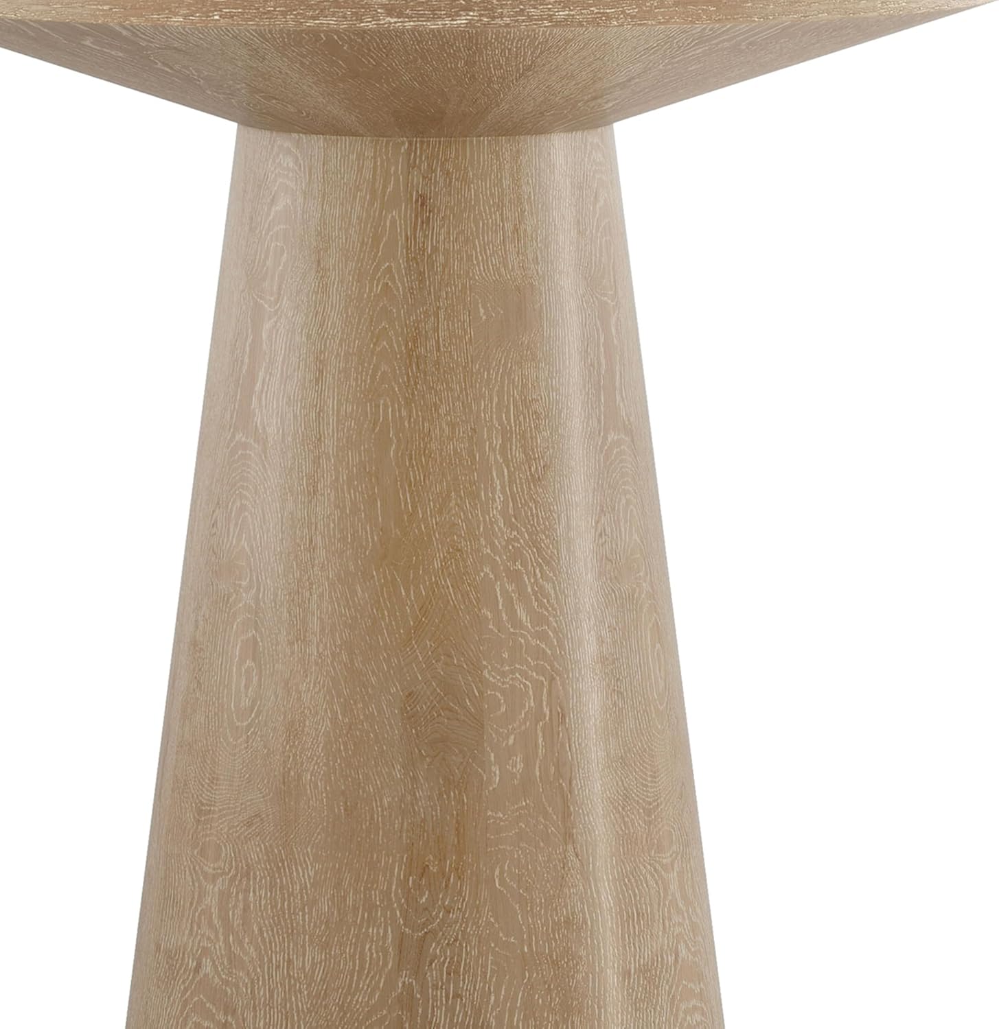 Furniture of America Crambel Modern Solid Rubberwood 20-inch Round End Table with Cone-Shaped Pedestal Base, Living Room Furniture for Small Space, Home Office, Oak Finish