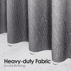 MitoVilla Grey Ombre Shower Curtain, Farmhouse Waves Fabric Shower Curtains for Modern Hotel Bathroom Decor, 3D Geometric Embossed Textured, Waterproof & Wrinkle Resistant, 72 x 72