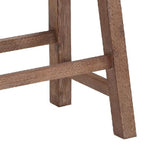 Benjara 33 Inch Saddle Seat Bench, Sandblasted Antique Brown Acacia Wood, Angled Frame Design, Rustic Entryway Bench for Dining Room, Bedroom, Hallway, Living Room and Home Decor