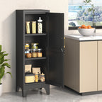 Coolsun 46" H Metal Pantry Cabinet, Metal Storage Locker with Door and 2 Adjustable Shelves, Food Pantry Cabinet for Living Room, Dining Room, Home Office