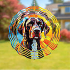 German Shorthaired Pointer Dog Wind Spinners Outdoor Dog Memorial Gifts, 3D Metal Kinetic Hanging Garden Wind Spinner, Spinner Decor, Wind Sculptures for Outdoor & Indoor, Window, Yard Decor (GSP 2)