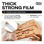 Plastic Sheeting 6 mil, 10' x 100' (1000 sq. ft.) - LDPE Film Roll - Strong Semi-Clear Plastic Rolls Heavy Duty Outdoor - Thick Painting Plastic Covering for Construction by IDL Packaging