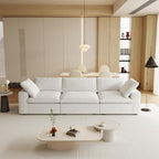 JACH Modular Sectional Sofas for Living Room, Deep 3-Seats Convertible Couch, Cushion Covers Removable, Modern Cloud Sectional Couches for Apartment (White), 120WE-3