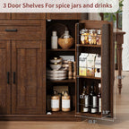 Garvee 70" Tall Kitchen Pantry Storage Cabinet,Modern Kitchen Hutch Cabinet | with Doors and Shelves, Freestanding Food Pantry with Large Storage Drawer for Dining Room and Household Organization