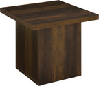 Coaster Home Furnishings - Devar - Wood - Square End Table with Thick Top, Plinth Base, and Blocky Frame - Living Room - 23.5-Inch - Dark Pine - 710887