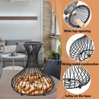 Metal Black Wine Cork Display Holder Iron Cork Container Decorative Free Standing Wine Cork Storage Collector Cage Wine Stopper Collector Basket for Wine Lover Gift Kitchen Decor