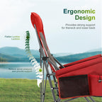 ALPHA CAMP Oversized Folding Camping Chairs for Adults High Backrest Heavy Duty Lawn Chairs Support 500 LBS Portable Camp Chairs with Cup Holders Large Side Pocket Outdoor Chair