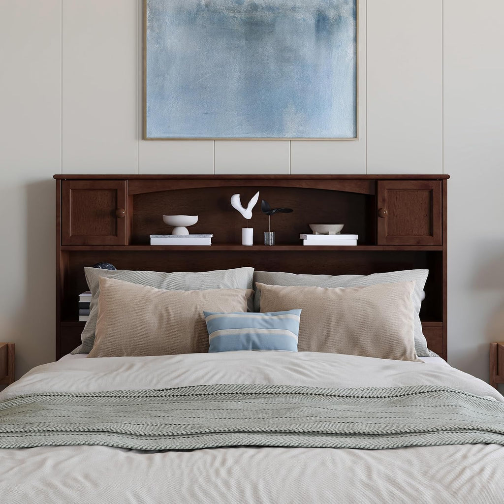 AFI, Newport Full Bookcase Headboard, Walnut