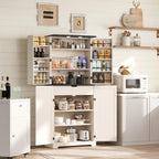 COSIEST 72'' Kitchen Pantry Cabinet, Tall Kitchen Storage Cabinet with Organizer, Drawer and Adjustable Shelves, Freestanding Cupboard, Storage Cabinets for Kitchen, Dining Room, Off White