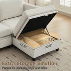 Korser Ottoman Module for Modular Sectional Sofa, Storage Ottoman Seat for Convertible Sectional Sofa Couch, Personalized Combination, Beige