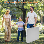 Elevon 6 Feet Heavy Duty Folding Table with Adjustable Height, Fold-in-Half Portable Table for Indoor Outdoor Use - Camping, Picnic, Party, Wedding, Dining, Utility Table