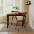 Kmax Small Dining Table for 2-4, Solid Wood Dining Table for Small Spaces 2 Person Rectangle Kitchen Table Space Saving Dinner Table for Apartment - Walnut Top, Black Legs