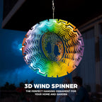 Skylar Tree of Life Wind Spinner, Stainless-Steel Garden Decor, 3D Wind Charm with Holographic Effect, Unique 12-Inch Sun Catcher, Foldable Ornament with 2 Support Hooks for Hanging