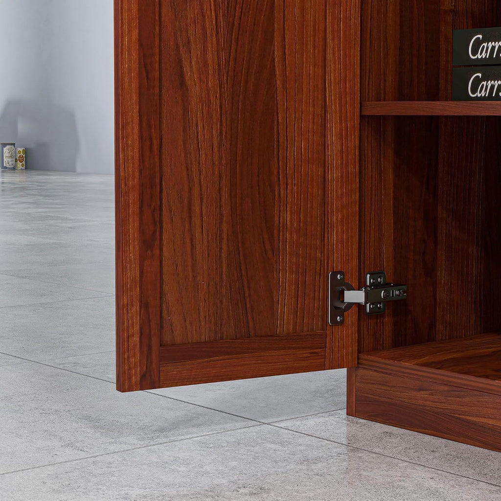 Modern 63 inch Pantry Storage Cabinet with Two Doors and Five Tier Shelves Focusing on Sleek Kitchen Organization and Space-Saving Solutions