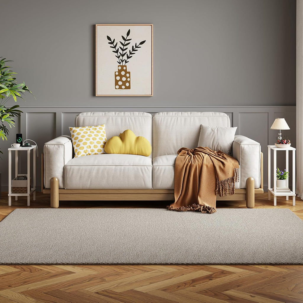 TUTOTAK Small Side Table, Narrow End Table, Skinny Sofa Table, Slim Nightstand, Couch Table, Living Room, Bed Room, White TB01BW062