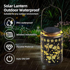 2025 Upgraded Dragonfly Solar Lanterns Outdoor Waterproof Hanging Lights, Hollowed-Out Metal Solar Lantern for Garden, Patio, Porch, Yard Decorations & Gifts for Women, Mom, Grandma