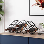 Wine Rack Freestanding Floor Countertop Wine Racks Storage Bottle Hold | Versatile wine rack freestanding floor or countertop use. Holds wine bottles securely in diamond slots. Durable iron fra
