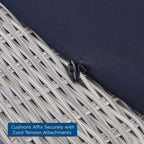 Conway Sunbrella® Outdoor Patio Wicker Rattan Ottoman in Light Gray Navy