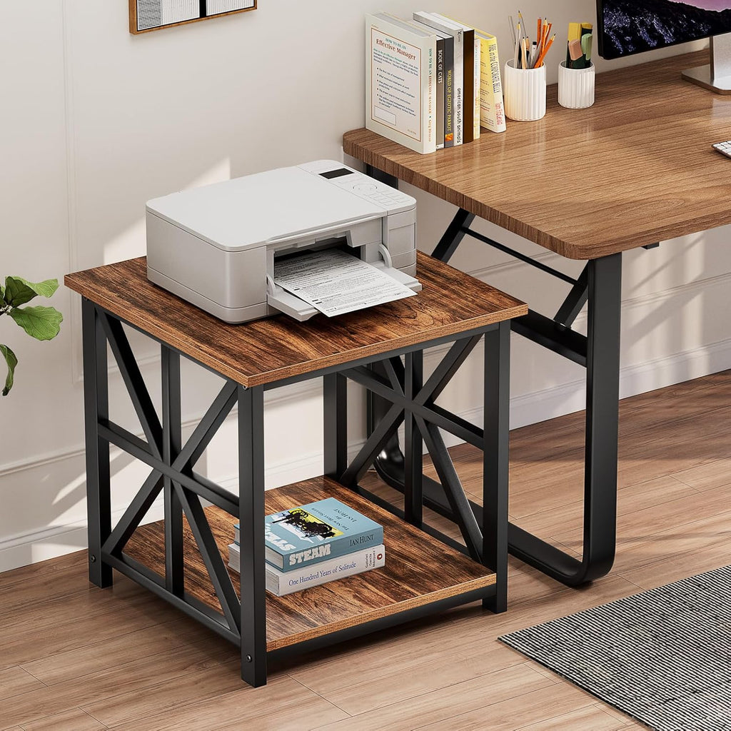 GreenForest End Table Portable Small Desk, Walnut