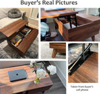HAIOOU Lift Top Coffee Table with Storage for Living Room 35.4" Walnut