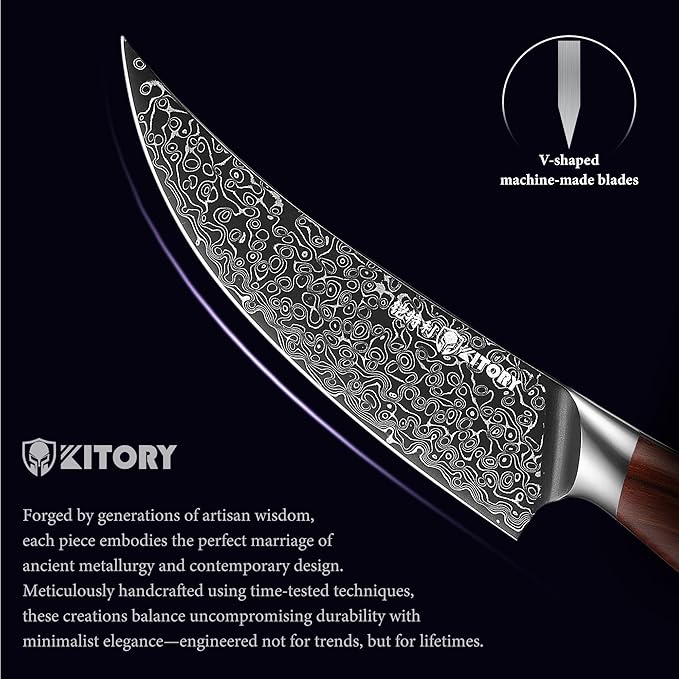 73 Layers Damascus Boning Knife, Pro kitchen deboning slicer, viking fish cutter,10Cr15CoMoV steel cutting core, Red sandalwood full-tang Handle, gift box included