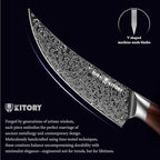 73 Layers Damascus Boning Knife, Pro kitchen deboning slicer, viking fish cutter,10Cr15CoMoV steel cutting core, Red sandalwood full-tang Handle, gift box included