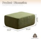 HOOOWOOO Large Ottoman Coffee Table for Couch,Oversized Rectangular Ottoman Bench Seat,Modern Plush Corduroy Upholstered Foot Rest for Living Room Bedroom Bedside,Cloud Green