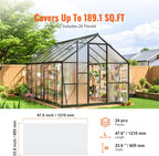 VEVOR 24 Pack Polycarbonate Greenhouse Panels, 2' X 4' X 0.16'' Roof Panels Sheets, Waterproof UV Protected Corrugated Plastic Roofing, Impact Resistance Clear Roofing Sheets for Greenhouse/Garden