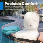 Step2 Seashell Flip Seat 2 Pack, Adult Portable Outdoor Chairs for Poolside, Camping, Beach, Stadium, Providing Back Support, Made of UV20 Durable Plastic, Incredible White