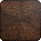 Sandstone Home LAX Mid-Century Modern Square End Table with Starburst Top – 18” Accent Table with Shelf, Rich Espresso Brown Finish, Retro Side Table or Nightstand for Living Room or Bedroom