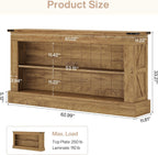 Tribesigns 63-Inch Long Console Table for Entryway, Narrow Long Entry Table with Shelves for Living Room, Farmhouse Sofa Console Behind Couch, for Foyer, Hallway, Brown