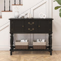 Farmhouse Console Table with Storage, Narrow Entryway Table with 2 Drawers & 2 Door Cabinets, Sofa Table Behind Couch with Shelf for Living Room, Entryway