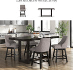 Signature Design by Ashley Neymorton Modern Counter Height Dining Table with Trestle Base, Thick Top Profile, Mango Veneer, Dark Brown Finish, Seats 4
