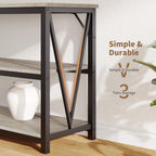 IDEALHOUSE Industrial Entryway Table, 47 in Narrow Long Console Table with Storage, 3 Tier Wood Console Table for Living Room, Farmhouse Sofa Tables Behind Couch, Hallway Table for Foyer-Grey